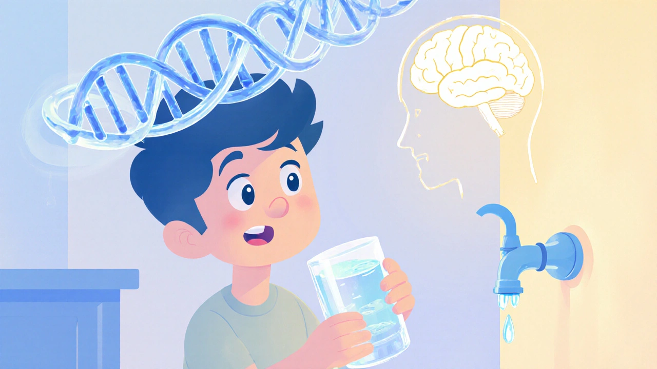 Genetics and Central Cranial Diabetes Insipidus: How DNA Shapes the Disease