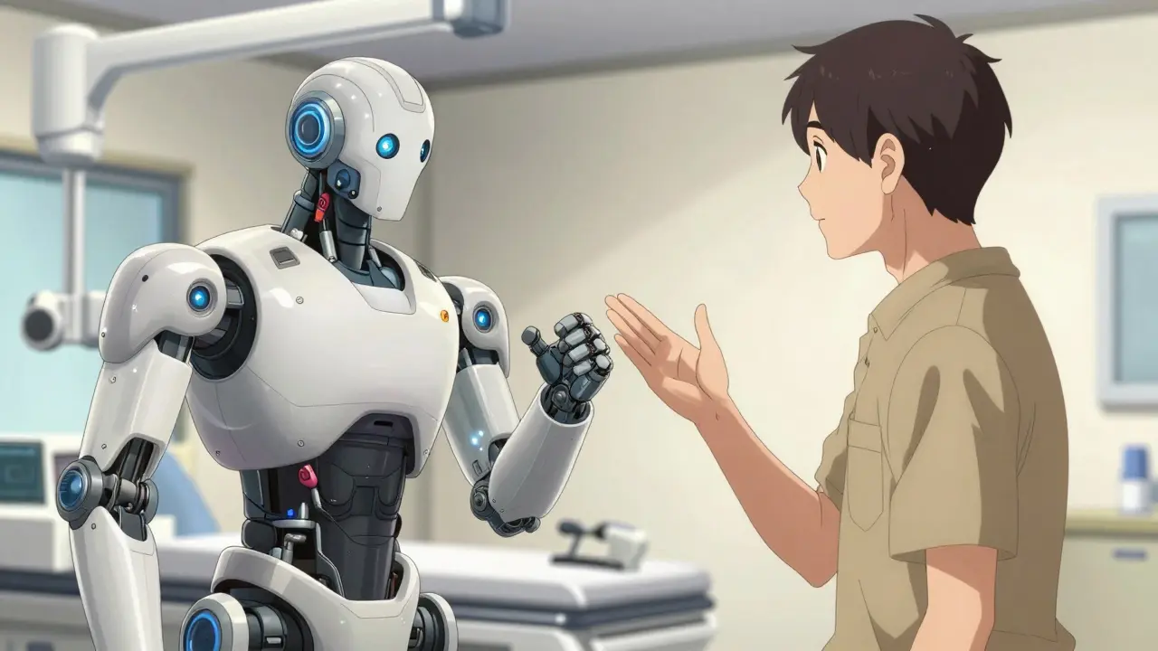 Doctor and patient confirming medication instructions together.