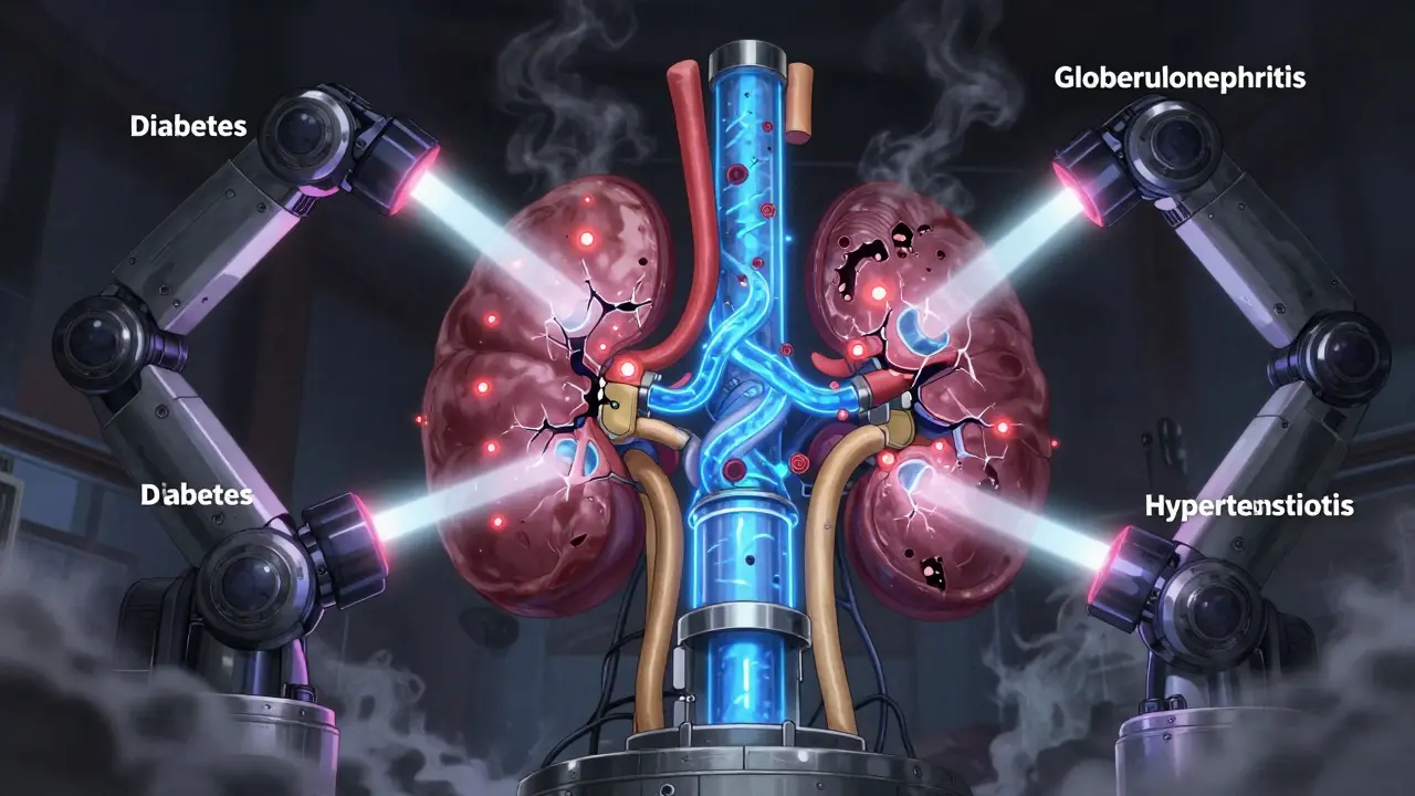 Kidney Failure Causes: How Diabetes, Hypertension, and Glomerulonephritis Damage Your Kidneys