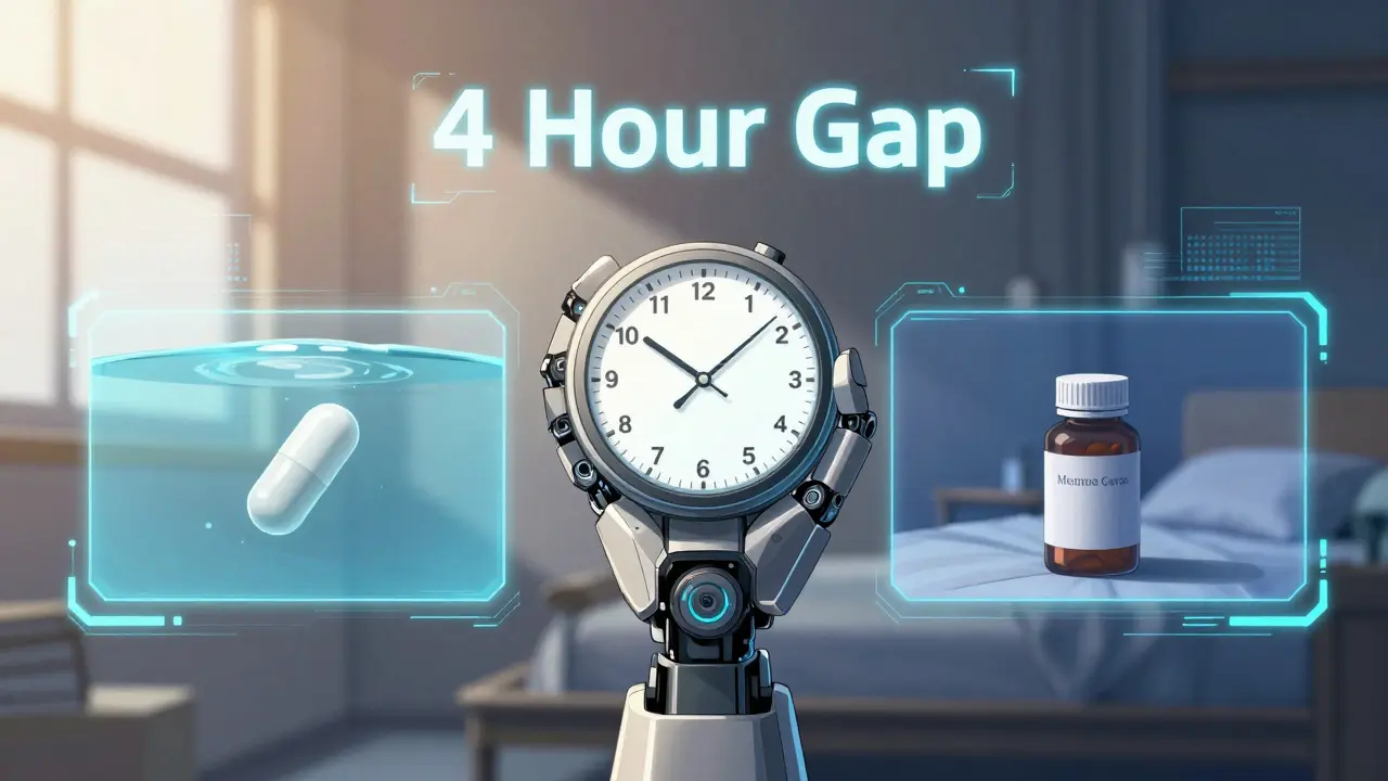 Robotic interface illustrating 4-hour gap between thyroid and magnesium