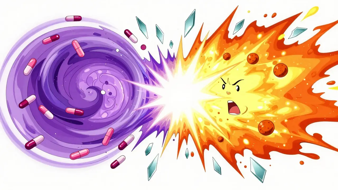 Explosive collision of SSRI and St. John's Wort energies in anime